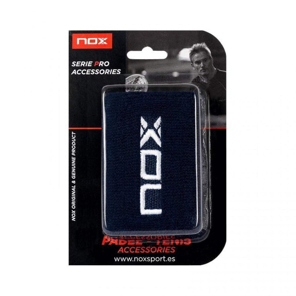 Muñequeras Mediana Nox Azul Logo Blanco 2 Pack