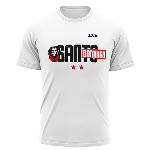 T Shirt Oficial Leones de Santo Domingo Blanco, Modelo Santo Domingo
