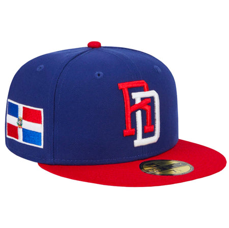 Gorra New Era 59 Fifty Oficial, República Dominicana, Clásico Mundial de Beisbol 2023. AZUL